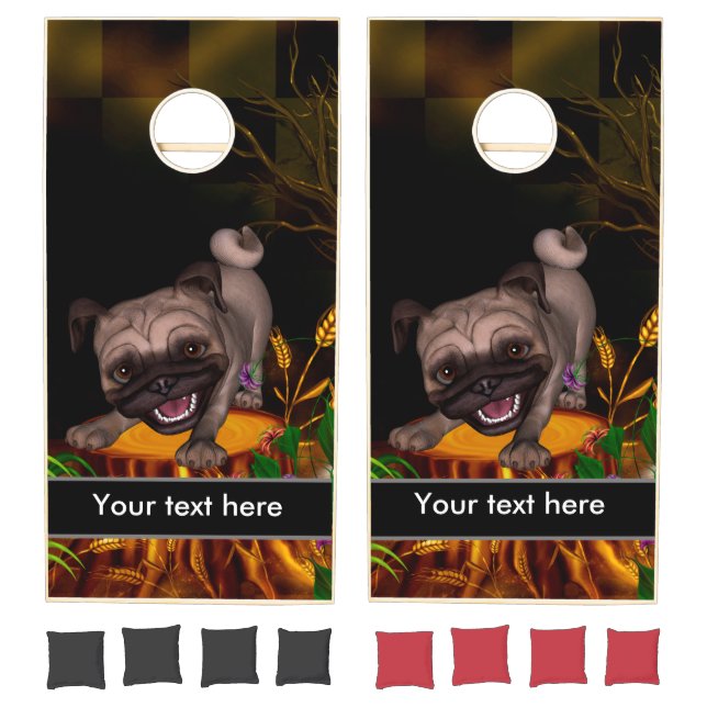 Cute little pug cornhole set (Set)