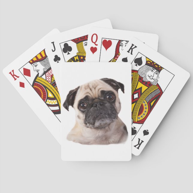 cute little pug dog poker cards (Back)
