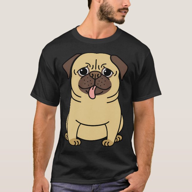 Cute Little Pug Dog T-Shirt (Front)