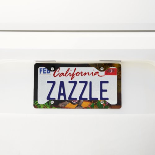 Cute little pug license plate frame