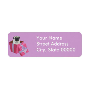 Cute little Pug Present Label