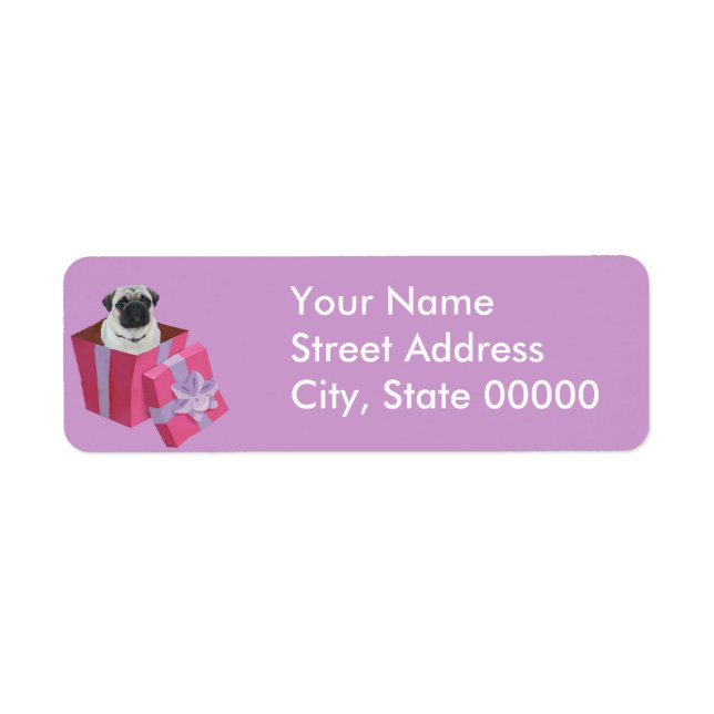 Cute little Pug Present Label (Front)
