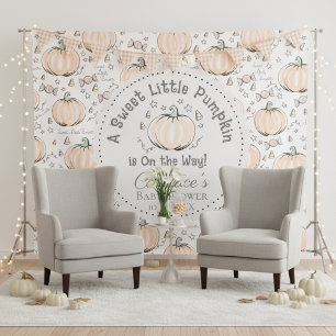 Cute Little Pumpkin Autumn Baby Shower Backdrop