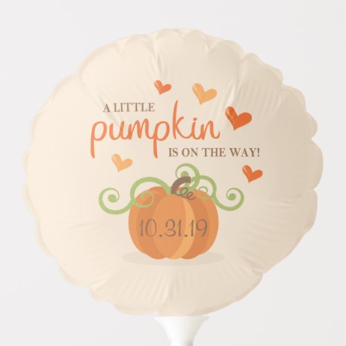 Cute Little Pumpkin Baby Shower Balloon
