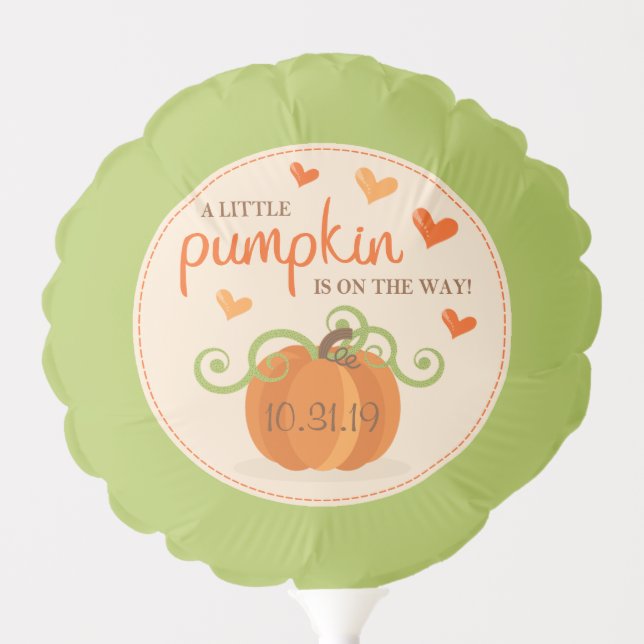 Cute Little Pumpkin Baby Shower Balloon (Front)