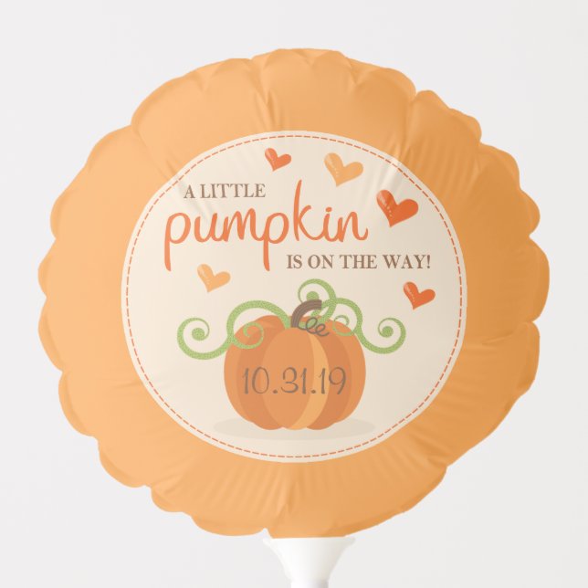 Cute Little Pumpkin Baby Shower Balloon (Front)