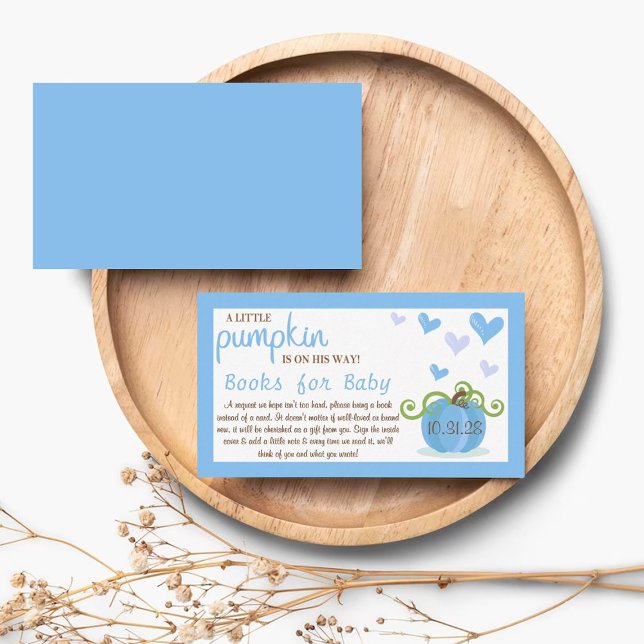 Cute Little Pumpkin Baby Shower Book Request Enclosure Card (Creator Uploaded)