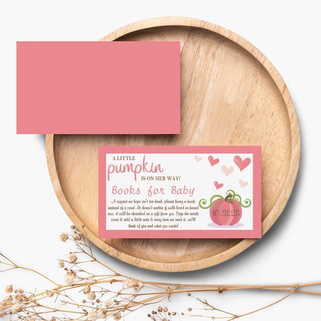 Cute Little Pumpkin Baby Shower Book Request Enclosure Card (Creator Uploaded)