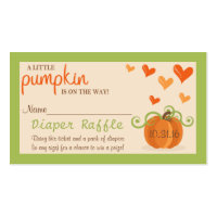 Cute Little Pumpkin Baby Shower Diaper Raffle Business Card