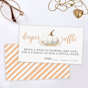 Cute little pumpkin baby shower diaper raffle card