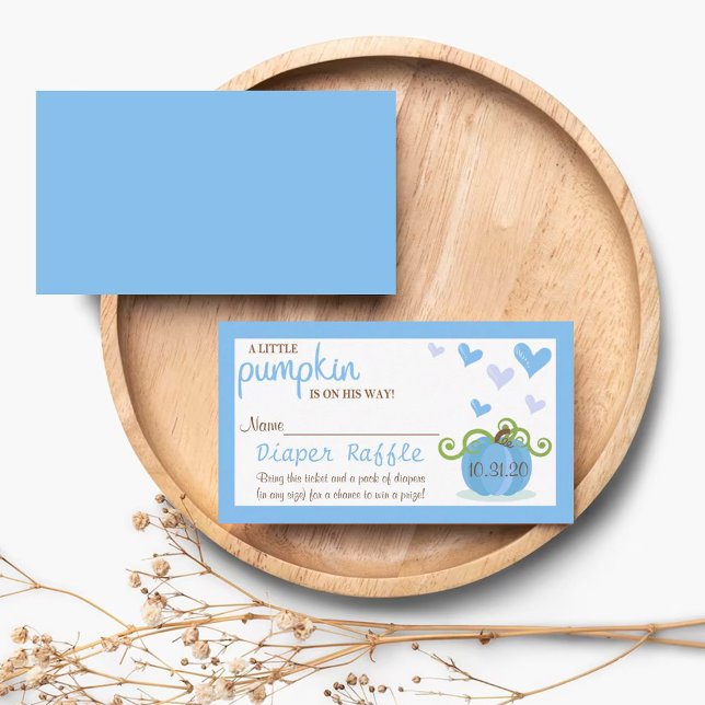 Cute Little Pumpkin Baby Shower Diaper Raffle Enclosure Card (Creator Uploaded)