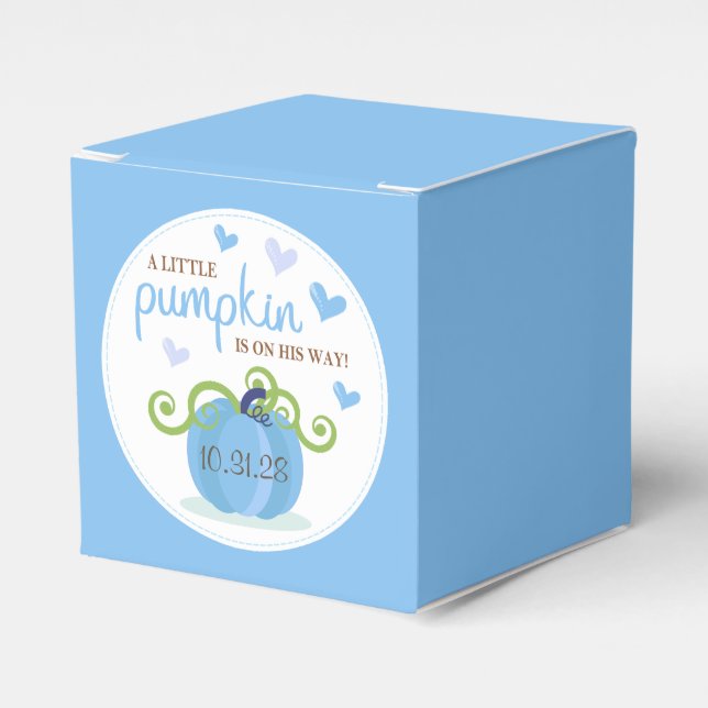 Cute Little Pumpkin Baby Shower Favor Boxes (Front Side)