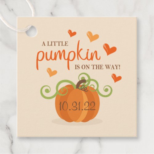 Cute Little Pumpkin Baby Shower Favor Tags