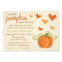 Cute Little Pumpkin Baby Shower Invitations