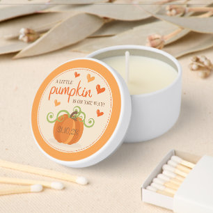 Cute Little Pumpkin Baby Shower Mini Candle Favors