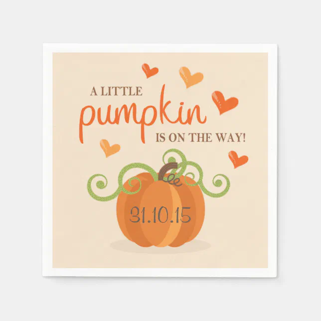 Cute Little Pumpkin Baby Shower Napkins Zazzle