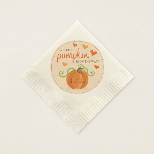 Cute Little Pumpkin Baby Shower Napkins
