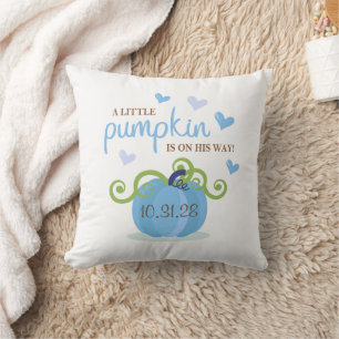 Cute Little Pumpkin Baby Shower Napkins Throw Pillow