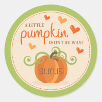 Cute Little Pumpkin Baby Shower Stickers