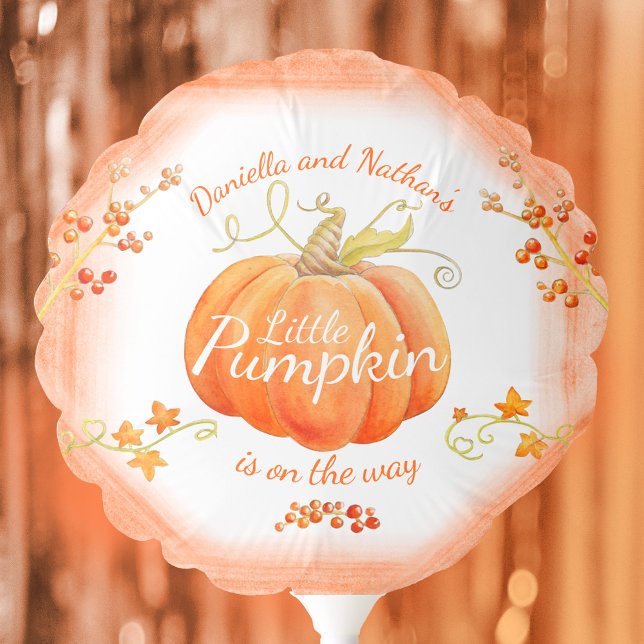 Cute little pumpkin baby shower watercolor balloon (Creator Uploaded)