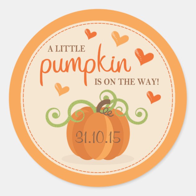 Cute Little Pumpkin Birth Announcement Stickers