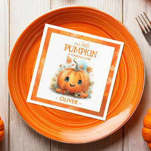 Cute Little Pumpkin Birthday Napkins