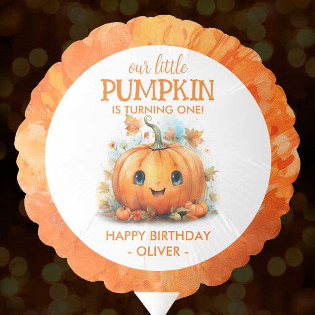Cute Little Pumpkin Birthday Party Balloon (Creator Uploaded)