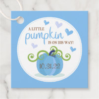 Cute Little Pumpkin Boys Baby Shower Favor Tags