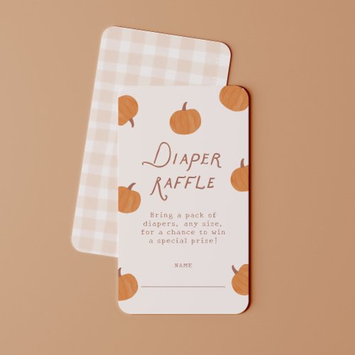 Cute Little Pumpkin Diaper Raffle Ticket Enclosure Card
