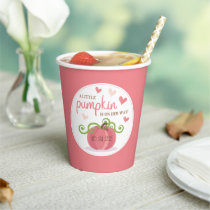 Cute Little Pumpkin Girls Baby Shower Paper Cups