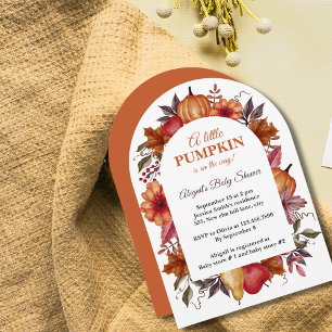 Cute Little Pumpkin Is On The Way Baby Shower Invitation