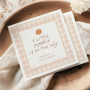 Cute Little Pumpkin on the Way Baby Shower Napkins