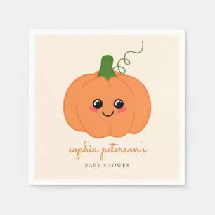 Cute Little Pumpkin On The Way Fall Baby Shower Napkins