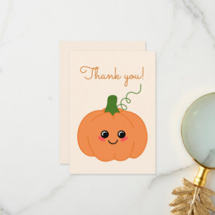 Cute Little Pumpkin Orange Baby Shower Thank You Card
