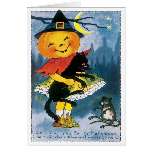 Cute Little Pumpkin Vintage Card