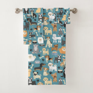 Cute Whimsical online Dog Bath Towels Set