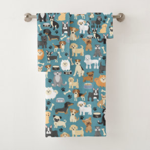 Bath towels with dogs on them sale