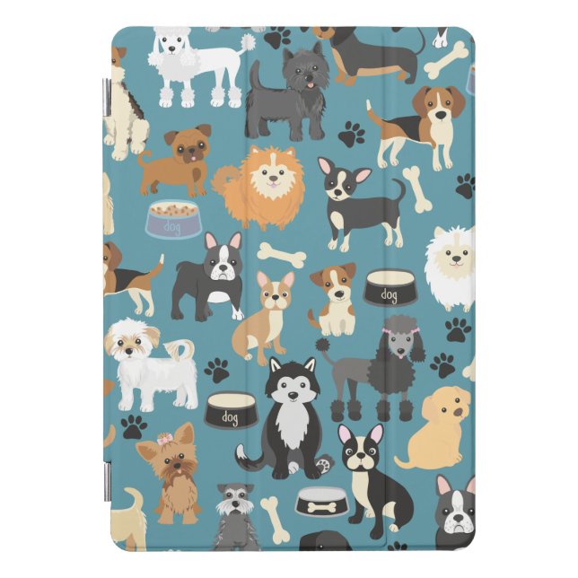 Cute Little Puppy Dog Pet Pattern iPad Pro Cover (Front)