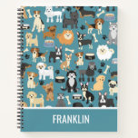 Cute Little Puppy Dog Pet Pattern Personalized Notebook at Zazzle