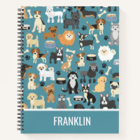 Cute Little Puppy Dog Pet Pattern Personalized Notebook
