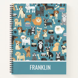 Cute Little Puppy Dog Pet Pattern Personalized Notebook
