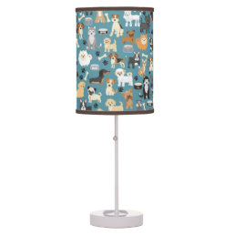 Cute Little Puppy Dog Pet Pattern Table Lamp