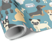 Cute Little Puppy Dog Pet Pattern Wrapping Paper (Roll Corner)