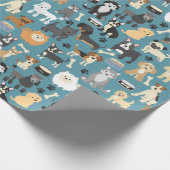 Cute Little Puppy Dog Pet Pattern Wrapping Paper (Corner)