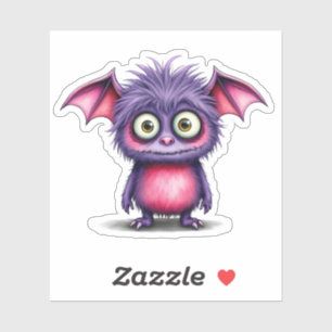 Cute little Purple and Pink Monster Sticker