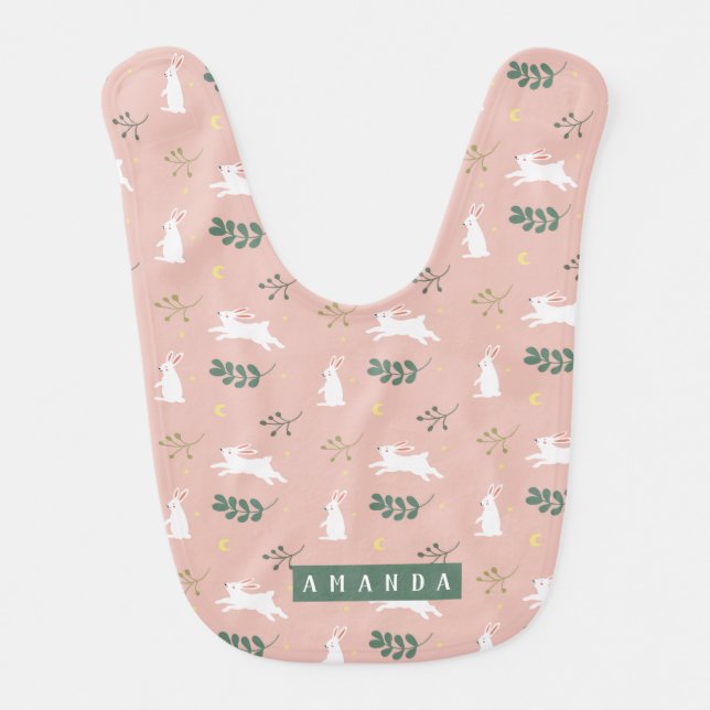 Cute little rabbit baby bib (Front)