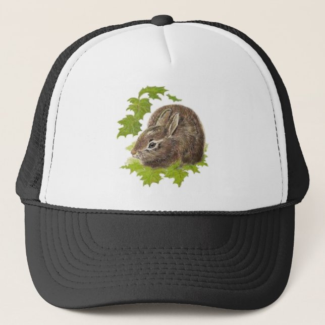 Cute Little Rabbit, Bunny, Animal Nature, Wildlife Trucker Hat (Front)