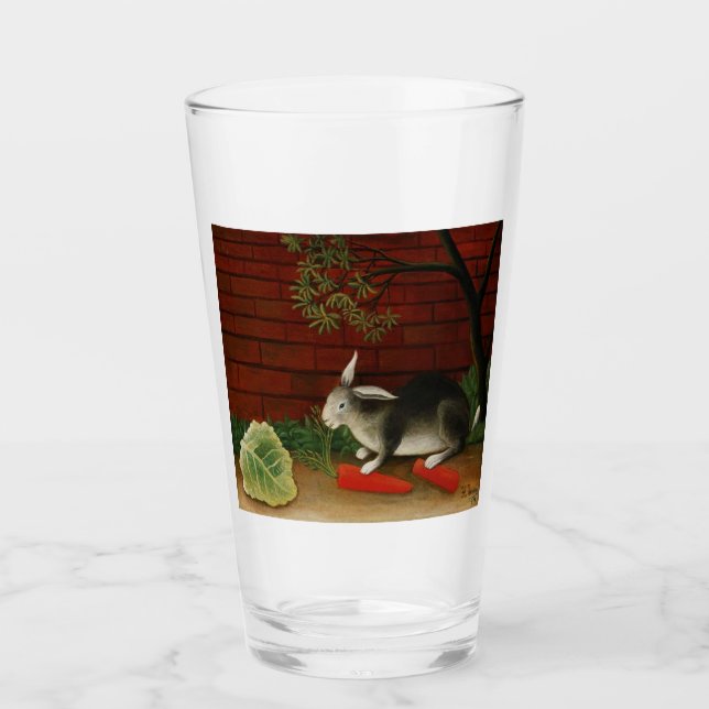 Cute Little Rabbit (Pet Animal) (Henri Rousseau) Glass (Front)