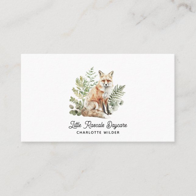 Cute Little Raccoon Daycare Business Card (Front)