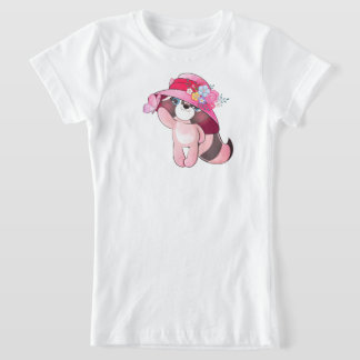 Cute Little Raccoon with Butterfly Illustration | T-Shirt